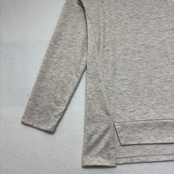 St. John's Bay Active Women's Medium V-Neck Sweatshirt Pullover Beige Stretch - Picture 6 of 13